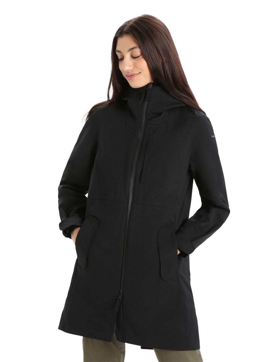 Vestes Icebreaker City Label Shell+™ Merino 4-in-1 Parka Femme Noir | FR 1650RVDW